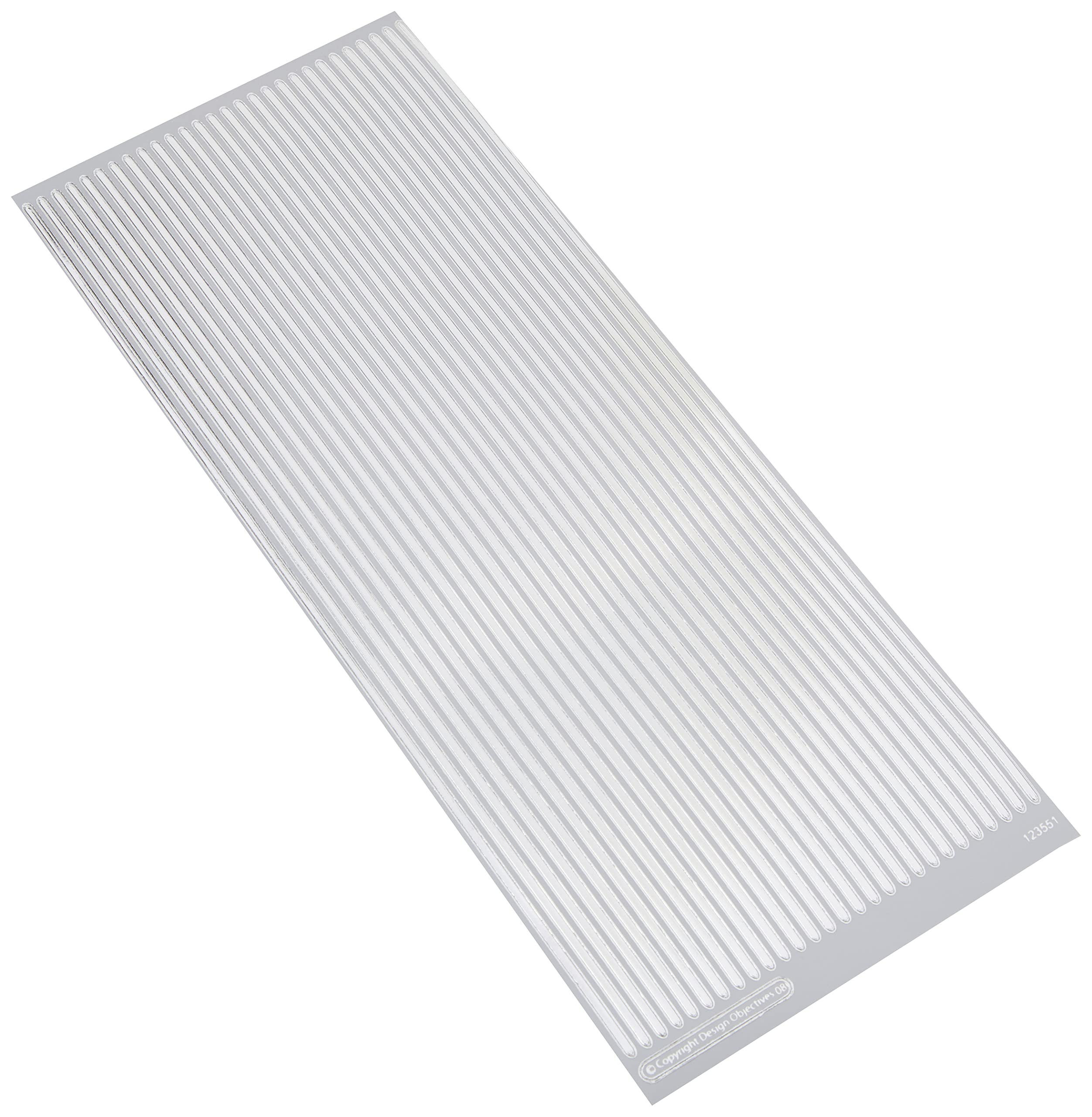Anitas Outline Stickers, Straight Line Borders, Silver, For Scrapbooking, Card Making, Kids Play, Homework, Art, Craft, Embelish, Decorative, Paper, Card, Glass, Metal, Plastic, Foam
