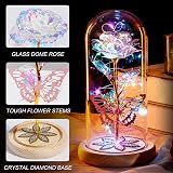 Beferr Eternal Rose Gift in Glass Dome Colorful LED Light Up Flower for Mom Wife view 6