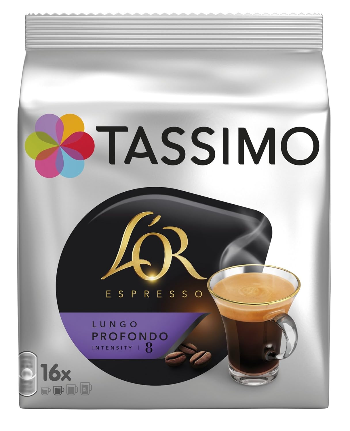 TASSIMO LOr Café Lungo Profondo - 5 paquetes de 16 cápsulas: Total 80 unidades