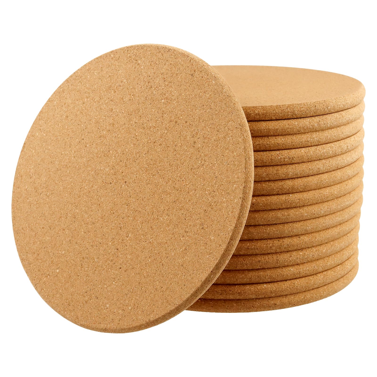 Photo 1 of MUKLEI 15 Pack 7.5 Inch Cork Trivet, High Density Thick Cork Coaster, 3/8 Inch Thick Heat Resistant Round Cork Placemats Cork Hot Pads for Hot Dishes and Hot Pots Table Countertop