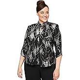 Alex Evenings Women's Plus Size Jacket and Scoop Tank Top Twinset
