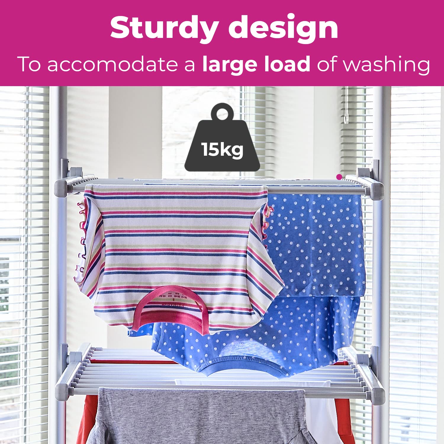 Neo XL Large Indoor Electric 3 Tier Airer Folding Foldable Laundry Clothes Horse Portable Heated Rail Rack Dryer Cover 36 Rails 147 cm…