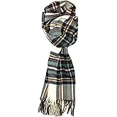 Plum Feathers Plaid Check and Solid Cashmere Feel Winter Scarf, Warm Scarfs, Cold Weather Accessories, Fringe Scarves
