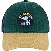 Peanuts Snoopy Dad Hat, Adult Men's Cotton Baseball Cap with Curved Brim, Black, One Size