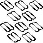 Strapworks Black Metal Rounded Tri-Glide Slides For Bag Straps,Rifle Slings,Dog Collars- 1 Inch, 1.5 Inch or 2 Inch- 10 Pack