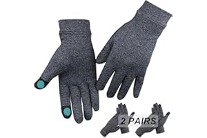 HAPPYMART 2 Pairs Arthritis Gloves for Pain, Hand Compression Gloves for Women Men, Carpal Tunnel, Joint Pain, Rheumatoid Arthritis Hand Support - Touchscreen Gloves for Typing, Work (Full Finger, Medium)