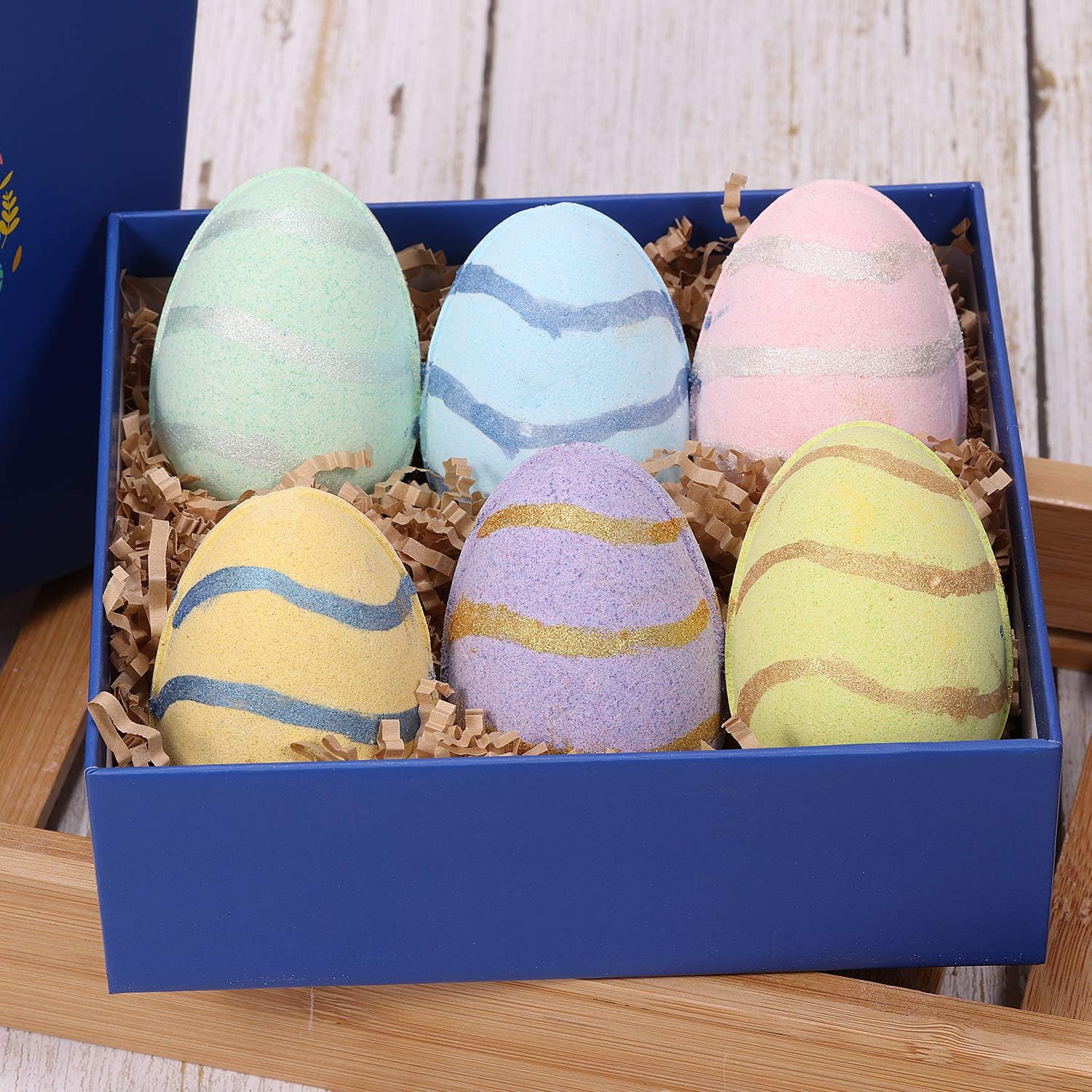 BODY & EARTH Easter Egg Bath Bombs Gift Set, 6pcs Easter Kids Bath Bombs,Green Tea, Coconut, Ocean, Lavender - Image 5