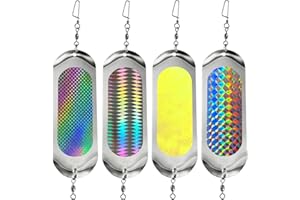 BHwra 6inch Fishing Dodger Flashers for Trolling with Reflective Effect Salmon Fishing Flashers Trolling for Trout Pike Salmon