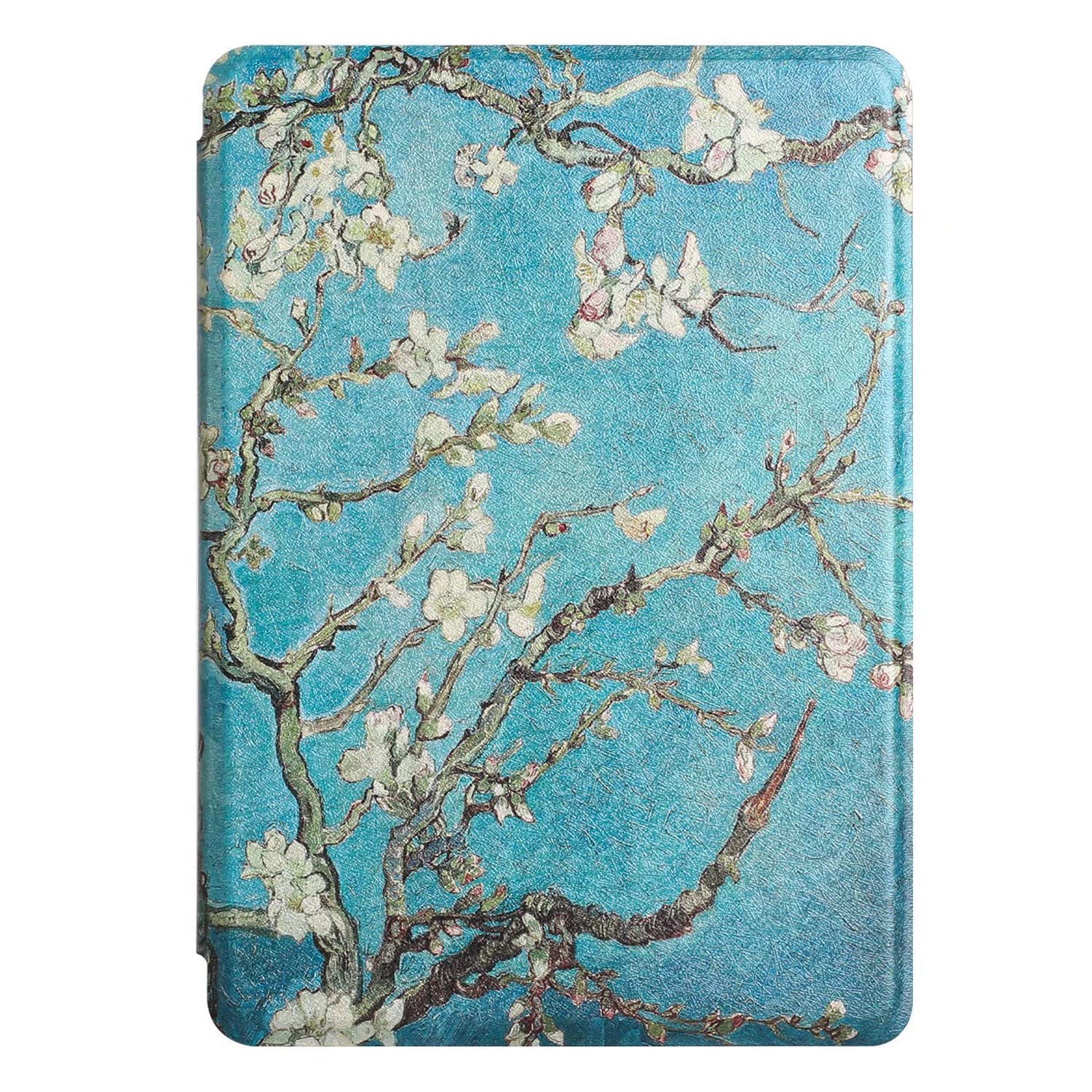 MOKASE Case Compatible with 6" Kindle Paperwhite (Fits 2012,2013,2015,2016 Version), Model NO: EY21 / DP75SDI, PU Leather Hard Case Protective Case Cover with Smart Wake/Sleep Funtion, Blossom