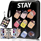 KEFEIKJ Cute Trading Photocard Binder, STAY Photo Album Cartoon Card Holder Book Storage 400 Cards with Sleeves for Lomo Cards Gift - Boys & Girls, idol Photo Protect (Dark, 4 Pockets)