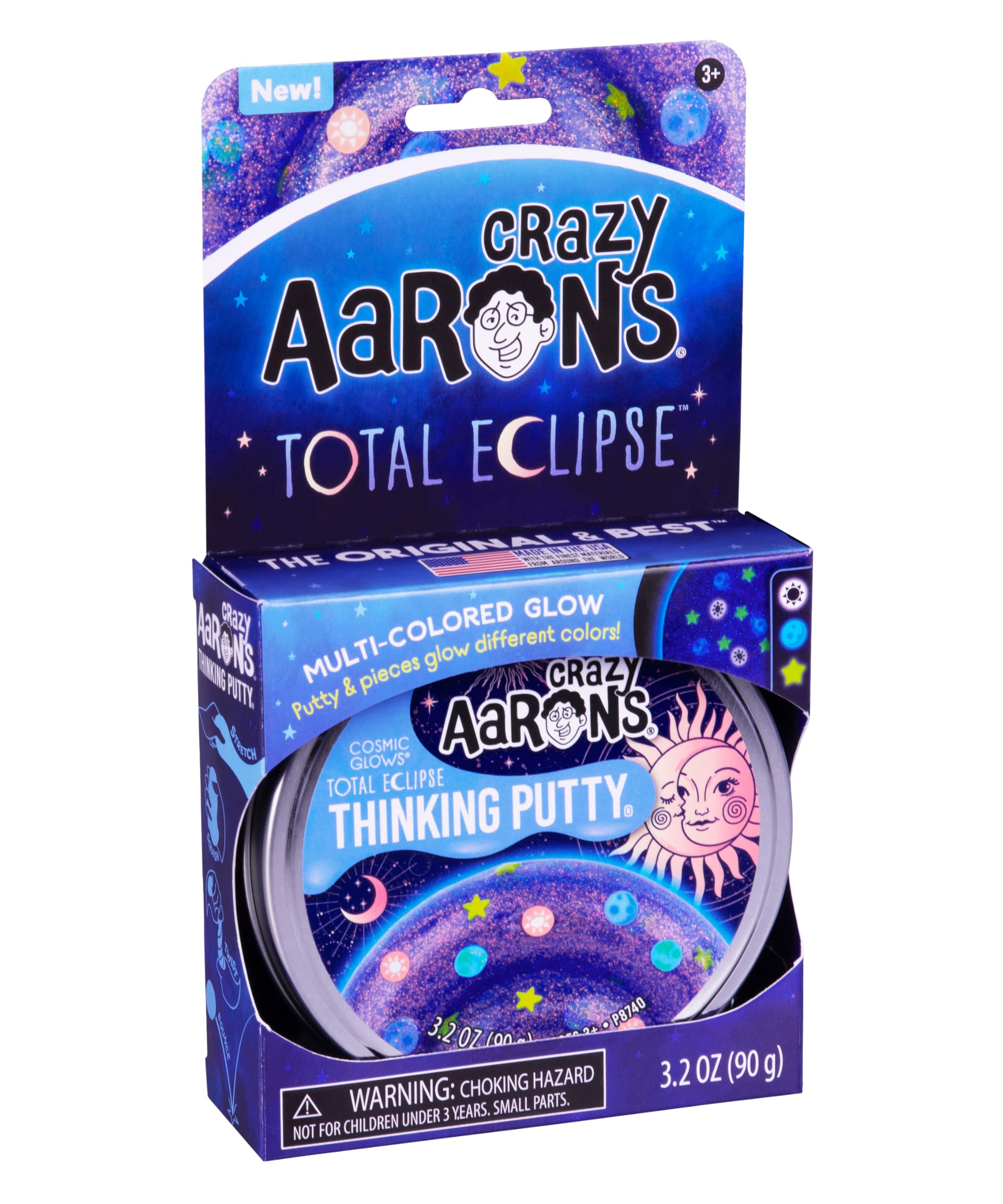 Crazy Aaron's Thinking Putty - Total Eclipse - Glow in The Dark Sensory Putty for Kids and Grown ups in a 4