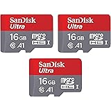 SanDisk 16GB 3-Pack Ultra microSDHC UHS-I Memory Card (3x16GB) - SDSQUAR-016G-GN6MM