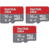 [Older Version] SanDisk 16GB 3-Pack Ultra microSDHC UHS-I Memory Card (3x16GB) - SDSQUAR-016G-GN6MM