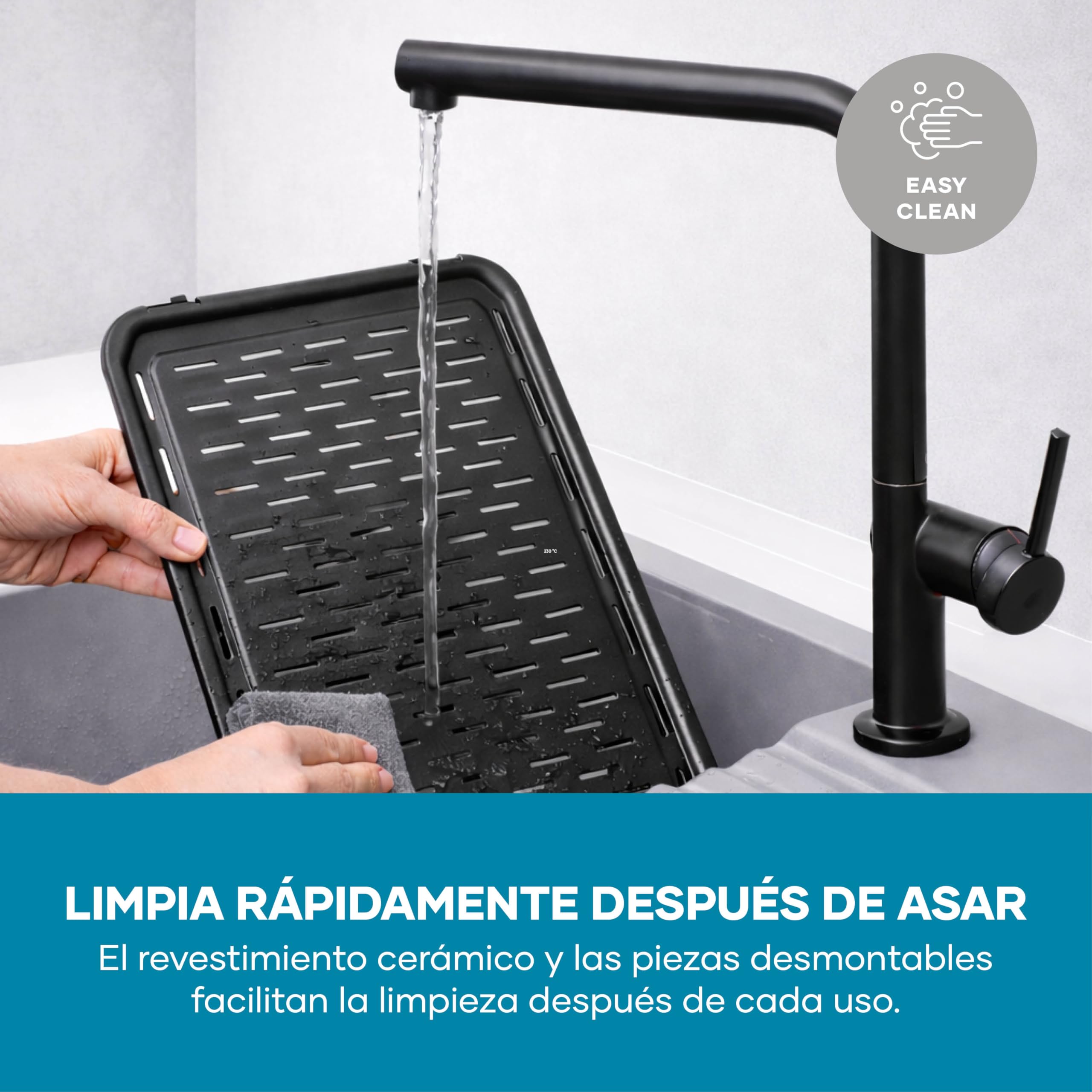 Barbacoa Eléctrica de Pie para Balcón, Placa Cerámica, 2000W