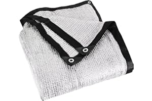 AIMFIKIOR Aluminet 85% Heavy Duty Shade Cloth Mesh Sun Block Fabric Sun Reflect Pet Shade Garden Cover Canopy with Grommets 6.5 ft x 10 ft