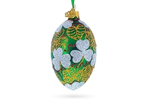BESTPYSANKY 1902 Clover Leaf Royal Egg Glass Christmas Ornament 4 Inches