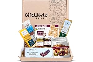 GIFTWORLD Charcuterie Meat and Cheese Gift Basket, Charcuterie Board Food Items, Food Gifts for Men, Meat Sampler For Men, Tailgating, Business, Congratulations, Care Packages, Thanksgiving and Christmas Gifts (8-item Bundle)