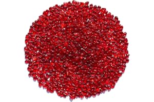 QYGL Sea Glass Stones - Red Clear Glass Pebbles Gemstones - Perfect for Aquarium Rocks, Fish Tank Gravel, Vase Fillers, DIY Crafts, and Home Decor (0.9LB/14oz)