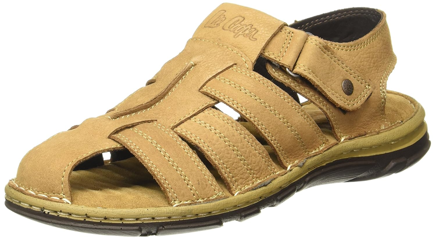 lee cooper men's leather sandals and floaters