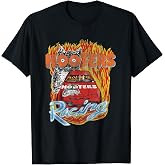 Hooters Adult Classic Fit Racing Flames T-Shirt - Hooded Neck, Sleeveless, Black, Polyester &amp; Cotton