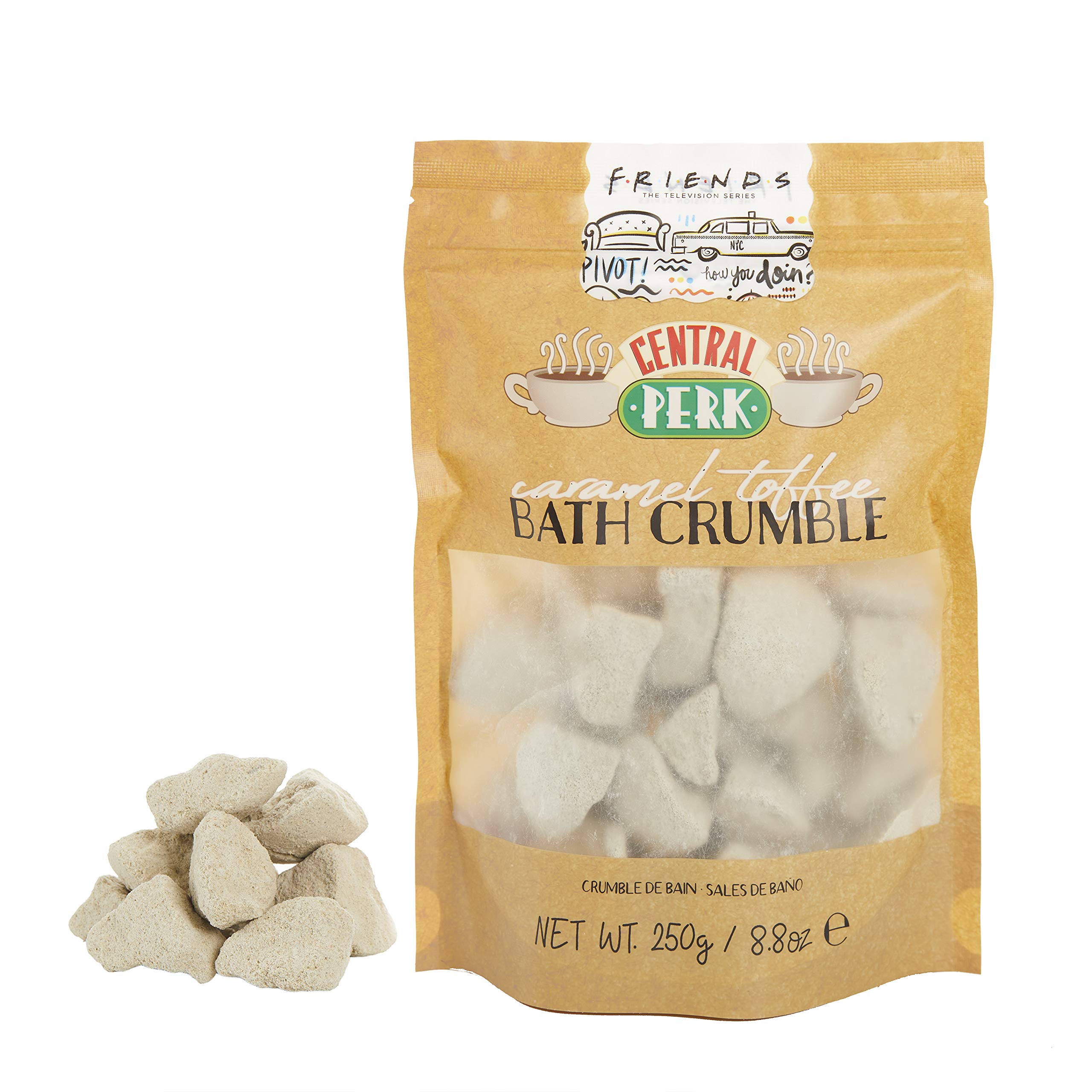 Paladone Central Perk Bath Crumble - 250g Caramel Toffee Scented - Officially Licensed FRIENDS TV Show Merchandise, white