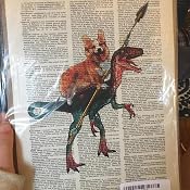 Amazon.com: CollageOrama Cavedog the Corgi rides a Velociraptor ...