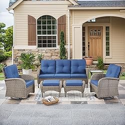 HUMMUH 6 Pieces Outdoor Patio Furniture-PE Rattan