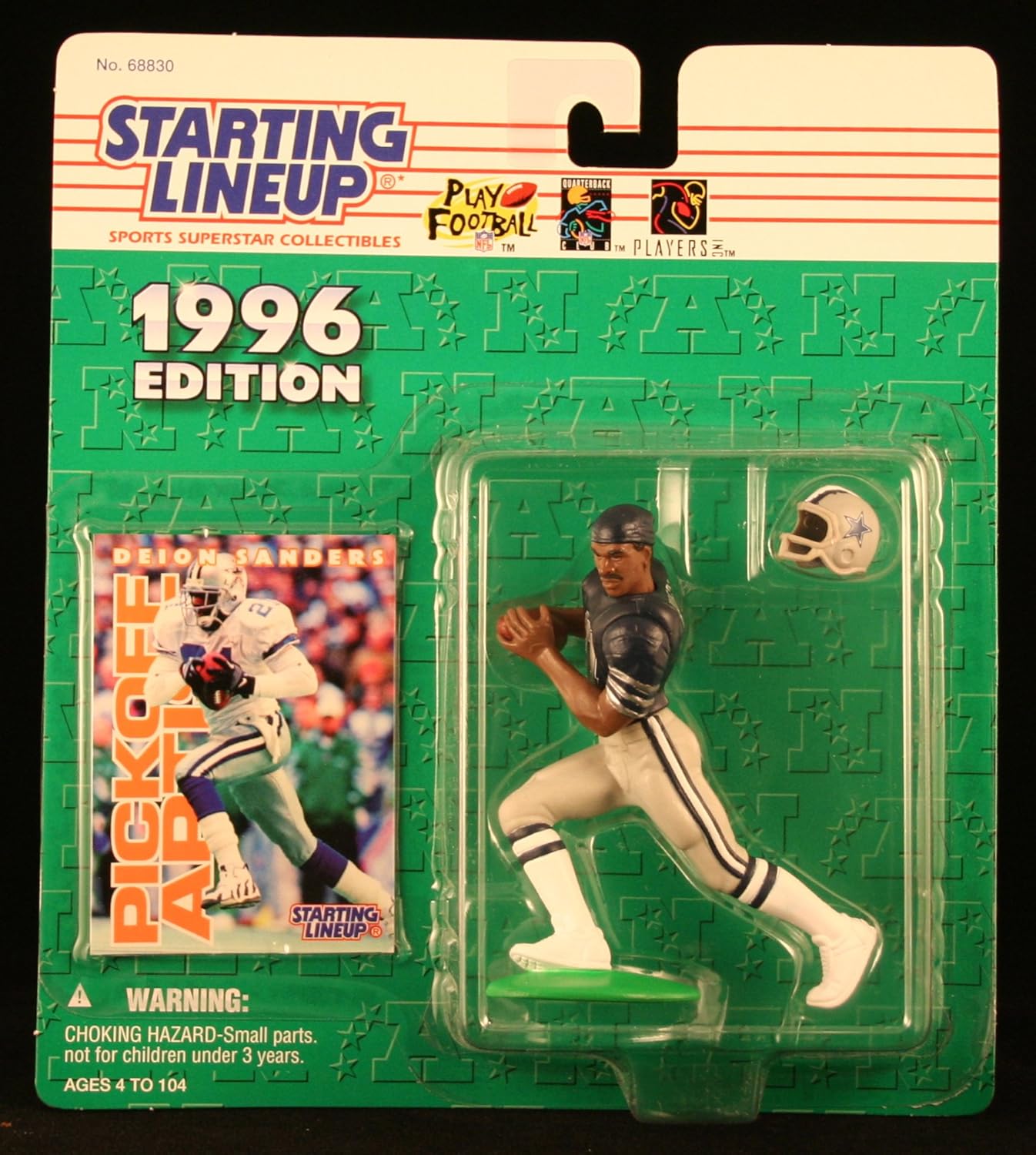 Starting Lineup DEION SANDERS / DALLAS COWBOYS 1996 NFL Action Figure & Exclusive NFL Collector Trading Card
