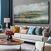 WINKAILIN Abstract Wall Decorations Gold Foil Art Prints 24"x48" Large Pictures for Living Room Contemporary Canvas Decor Bedroom Wall