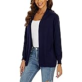 Satuun Women's Casual Open Front Lightweight Cardigan Long Sleeve Breathable Soft Drape Duster