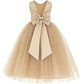 ekidsbridal V-Back Satin Flower Girl Dress Toddler Communion Gown Formal Dresses 219T 6