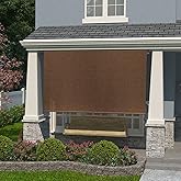 Coolaroo Exterior Roller Shade, Cordless Roller Shade with 90% UV Protection, No Valance, (4' W X 6' L), Mocha
