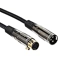 Monoprice XLR Male to XLR Female Cable - 15 Feet - Black, 16AWG, Gold Plated, Microphone & Interconnect - Stage Right Series