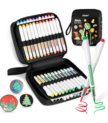 18 Marqueurs à Effet Double Ligne Scintillant Ohuhu - Encre Alcool, Pour Cartes, Lettrage Et Décoration Sur Verre, Bois - 7