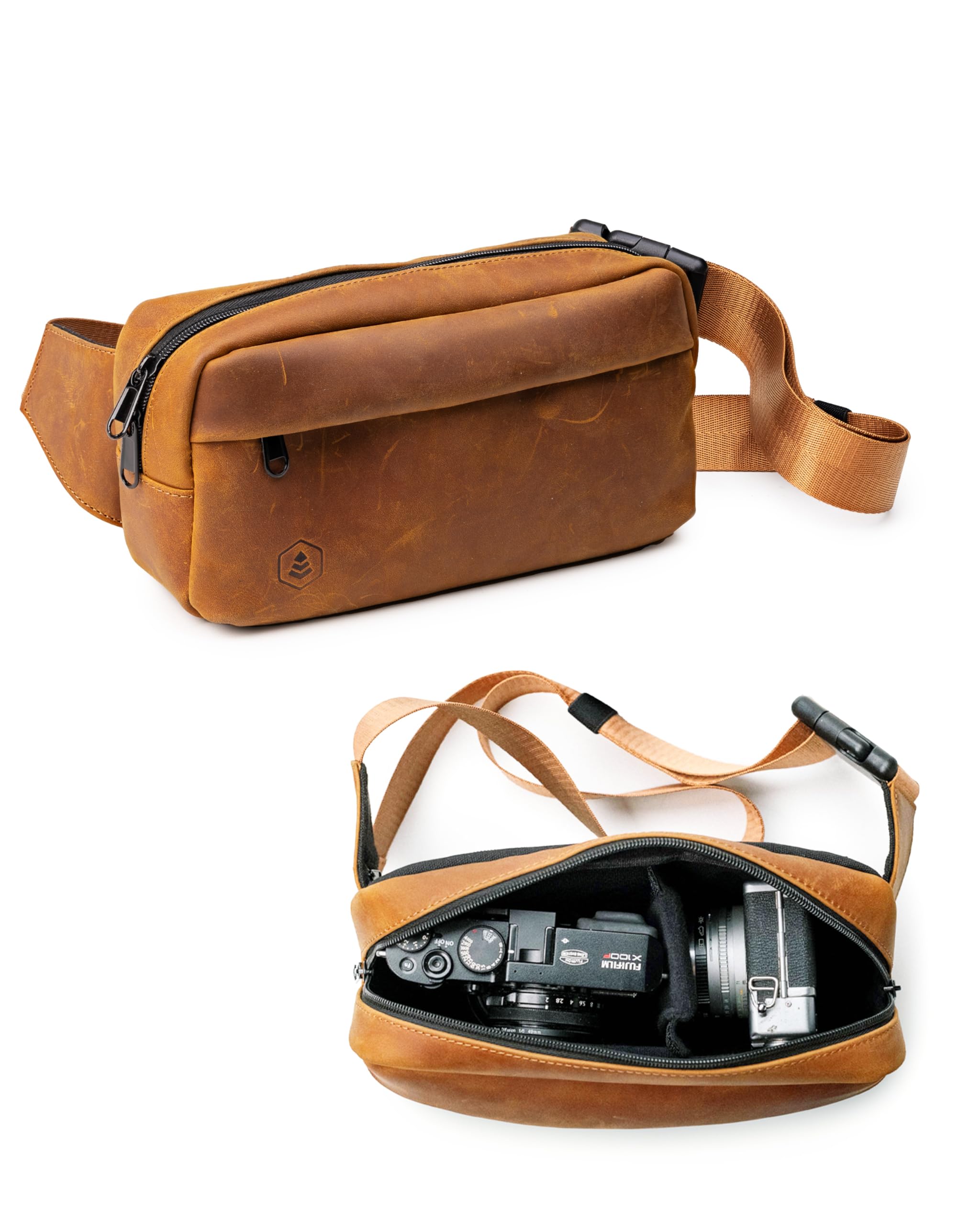 Evergreen Legacy Compact Camera Sling/Genuine Leather/Cross-body Bag/Compatible with Fujifilm X100 Series, X-Pro 3, XT4, Leica M6