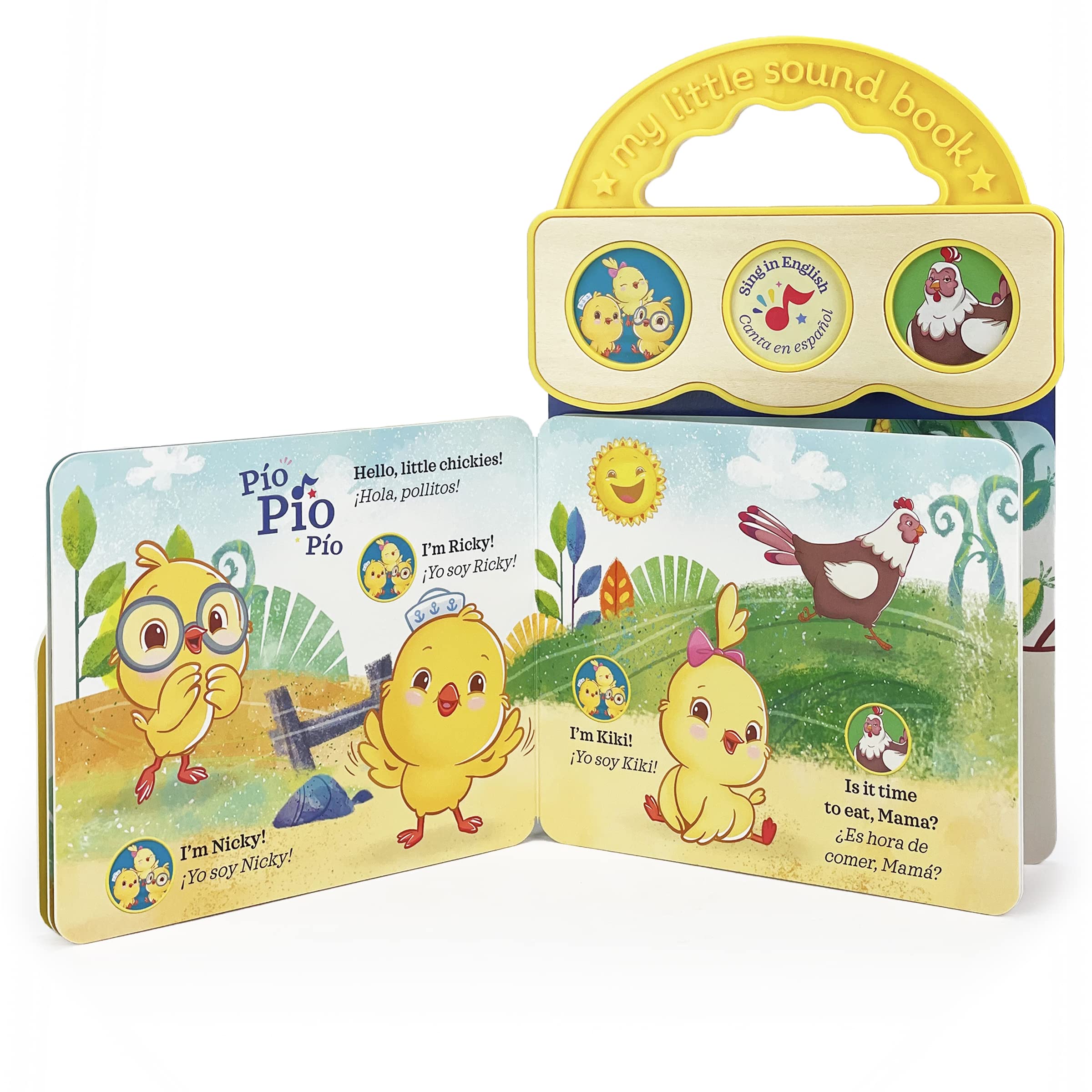 Canticos Little Chickies / Los Pollitos - Bilingual / Bilingüe 3-Button Sound Board Book for Babies and Toddlers (English and Spanish Edition)