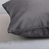Yorkshire Bedding 2 Pack Velvet Cushion Covers 18x18 Inches Dark Grey view 3