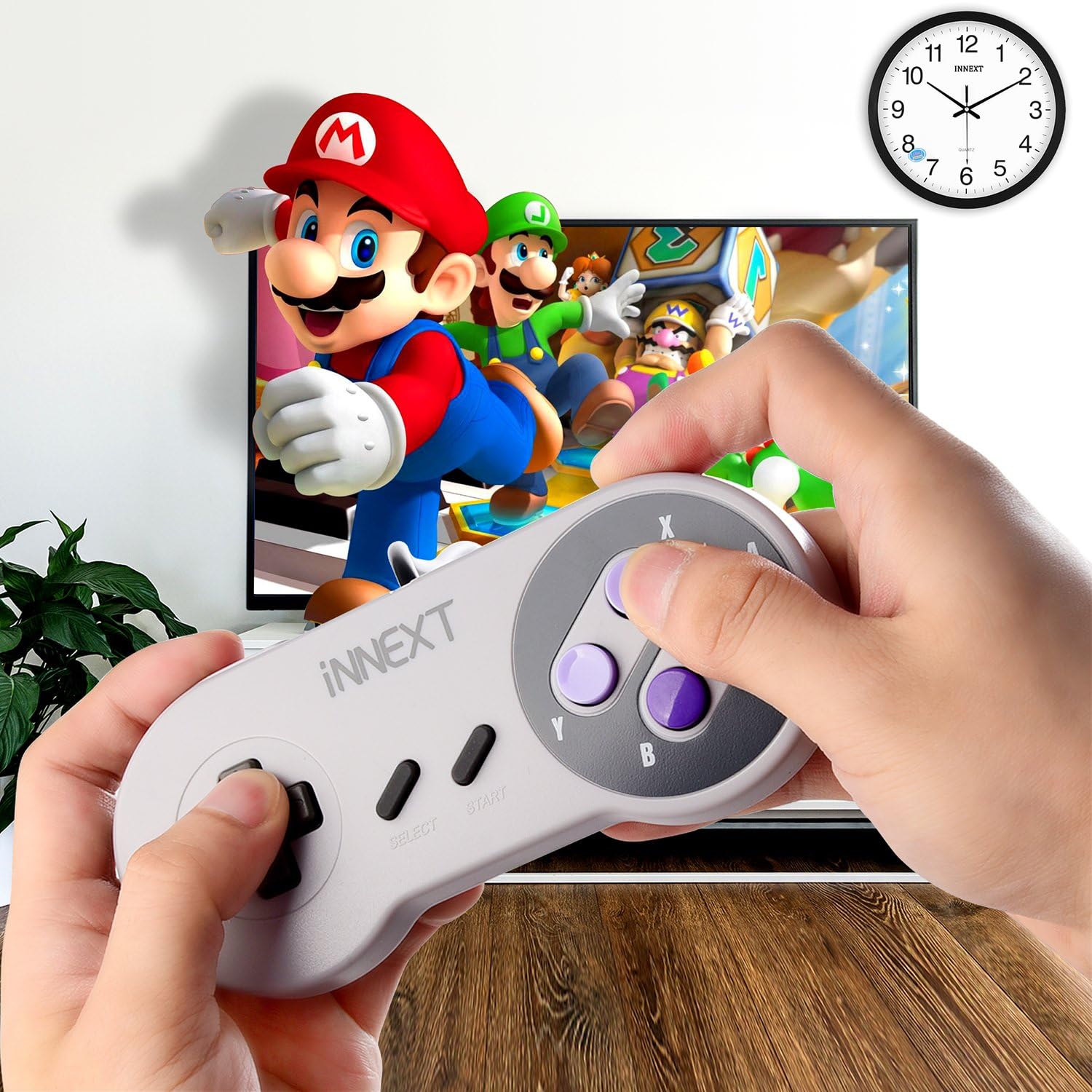 2 Pack SNES Retro USB Super Controller Gamepad Joystick, USB PC Super Classic Controller Joypad Gamestick for Windows PC MAC Linux Raspberry Pi 3 Sega Genesis Higan Grey/Purple: Computers & Accessories