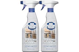 Bar Keepers Friend Stainless Steel Cleaner and Polish Spray (2 x 25.4 oz) Removes Oily Fingerprints, Hard Water Stains, Grime & Food Debris without Scratching or Dulling Appliances & Surfaces