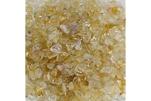 Cherry Tree Collection 1/2 Pound Polished Tumbled Gemstone Chips, Pebbles, Crystal Chips Bulk for Jewelry Making, Healing, Plants, Succulents, Aquariums, Decoration, Chakra (Citrine)