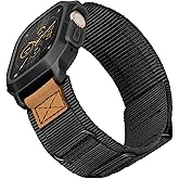 SUNFWR Bands Compatible with Apple Watch 49mm Ultra 3/Ultra 2/Ultra with Case,Rugged Nylon Sport Apple Watch Strap with Protective Cover for iwatch for Men(Black)