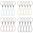 Bememo 20 Pieces Nylon Flash Drive Lanyard Keyrings with Color Strap for ID Card USB ID Card MP3 Player Keys Cellphone Keychain, 4 Colors