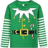 Rimyaw Kids Christmas Shirt Baby Boys Girls Christmas Elf Shirts for Boy Girl Raglan Long Sleeve Tshirt Tops Xmas Santa