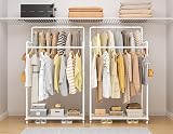 HOMIDEC Clothes Rail Heavy Duty with Shelf White 155x72.5x41 cm view 7