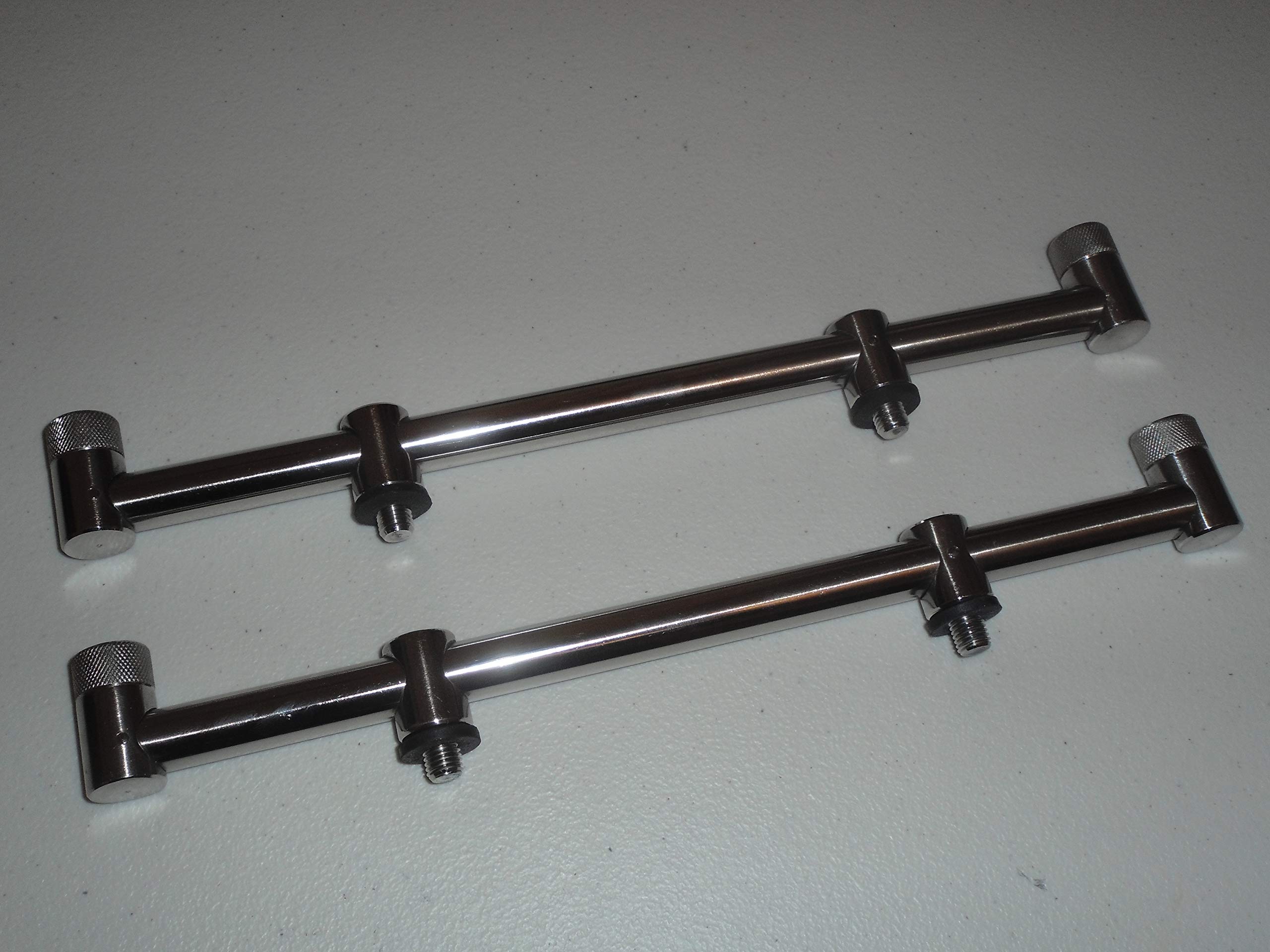 TMC 2 x 2 Rod stainless Steel buzz bars. 31cm. Solid, chunky, standard threads. Carp Fishing Buzz Bars