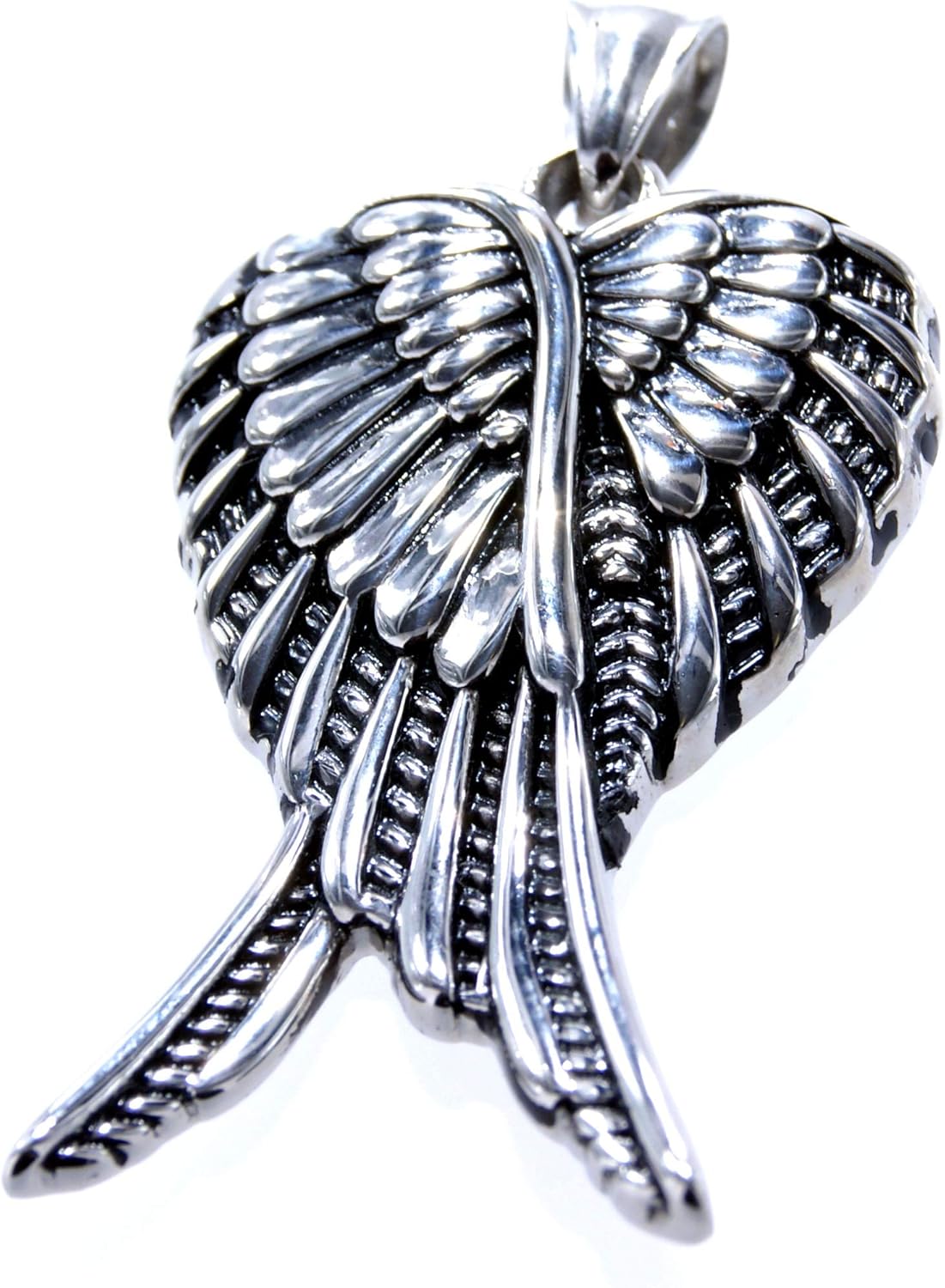 Kiss of Leather Stainless Steel Angel Wings Pendant No. 171 Amazon.co