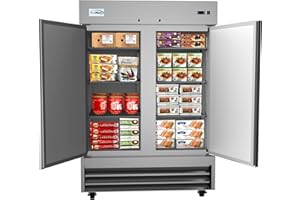 KoolMore - RIF-2D--SS 54" 2 Door Stainless Steel Upright Commercial Reach-in Freezer - 47 cu. ft (RIF-2D-SS)
