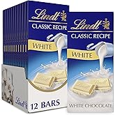 Lindt CLASSIC RECIPE White Chocolate Bar, Mother’s Day Chocolate, 4.4 oz. (12 Pack)