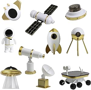 Top Right Toys Space Shuttle Astronaut Rocket Toys Spaceship Set, Rocket Ship Astro Solar Playset for Kids (10 Pieces)