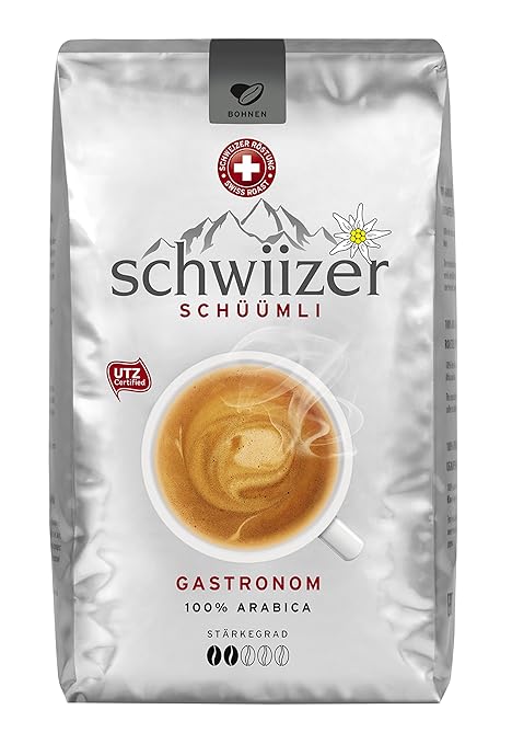 Schwiizer Schüümli Gastronom Ganze Kaffeebohnen, 1er Pack (1 x 1kg)
